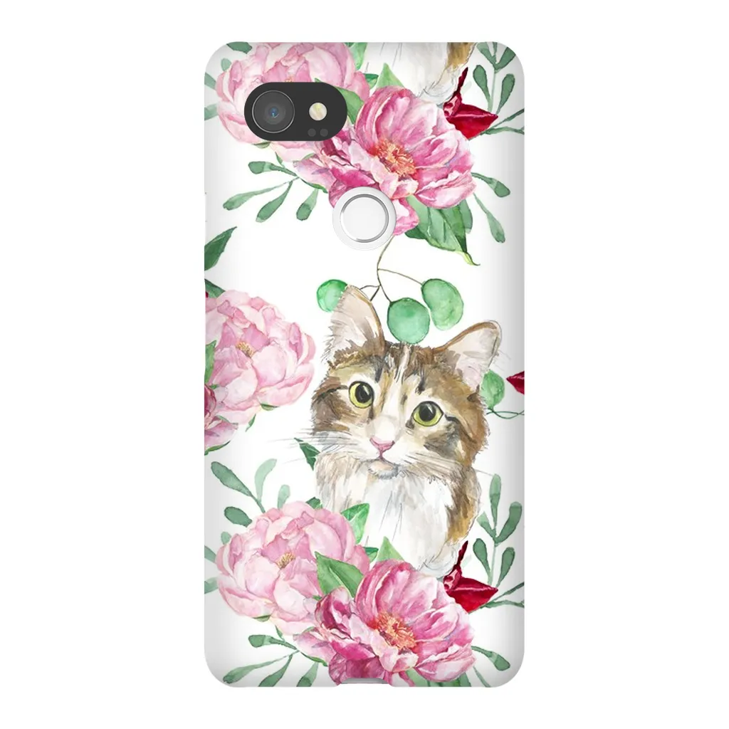 Pink Flower Power Cat Phone Case