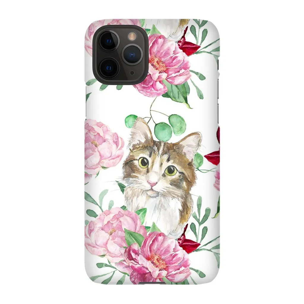 Pink Flower Power Cat Phone Case