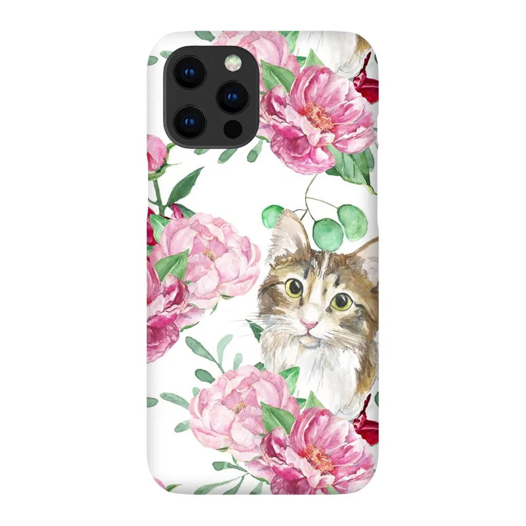 Pink Flower Power Cat Phone Case