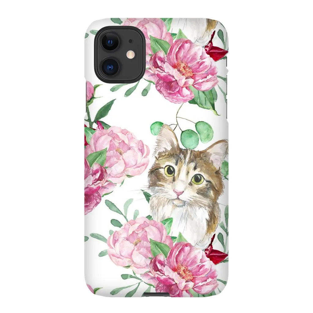 Pink Flower Power Cat Phone Case