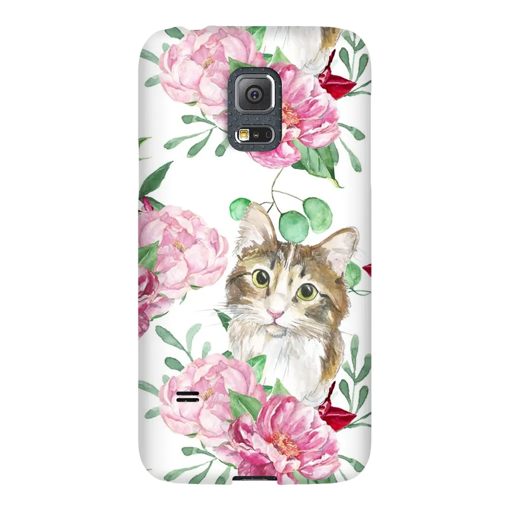 Pink Flower Power Cat Phone Case