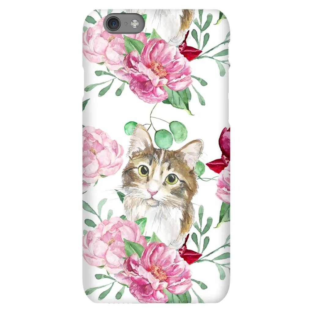 Pink Flower Power Cat Phone Case
