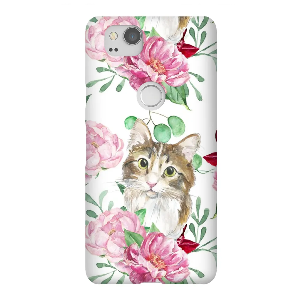 Pink Flower Power Cat Phone Case