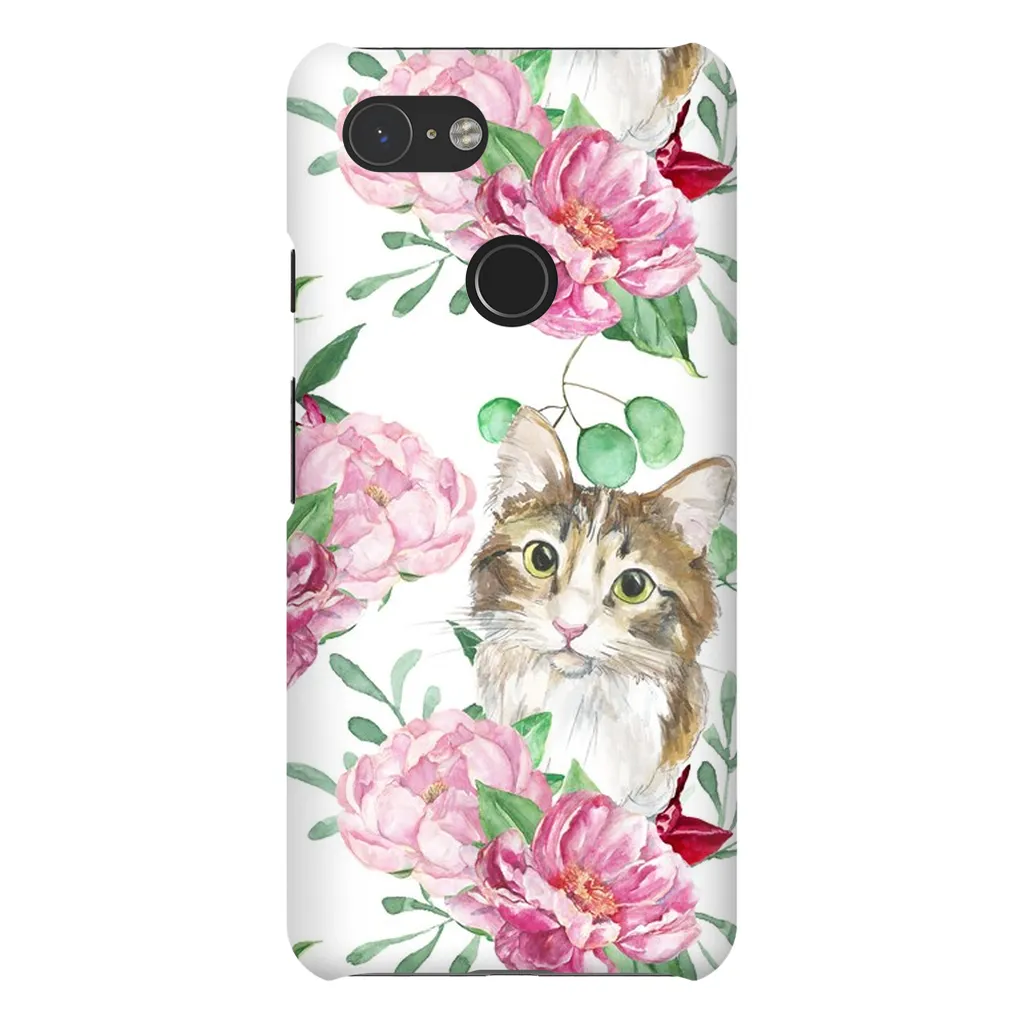 Pink Flower Power Cat Phone Case