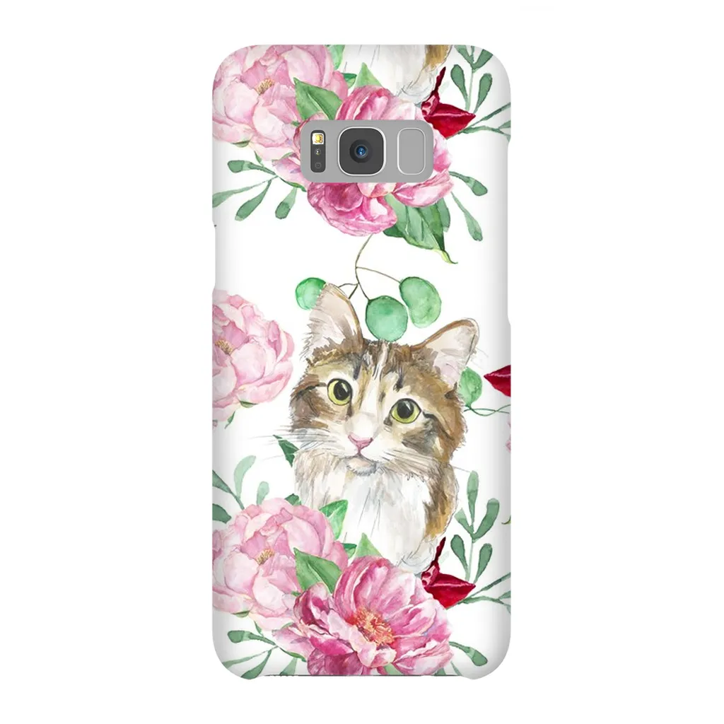 Pink Flower Power Cat Phone Case