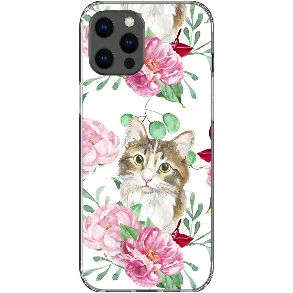 Pink Flower Power Cat Phone Case