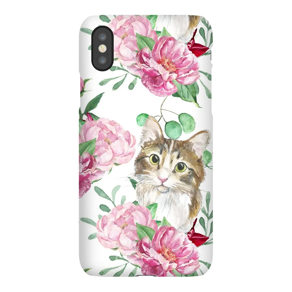 Pink Flower Power Cat Phone Case