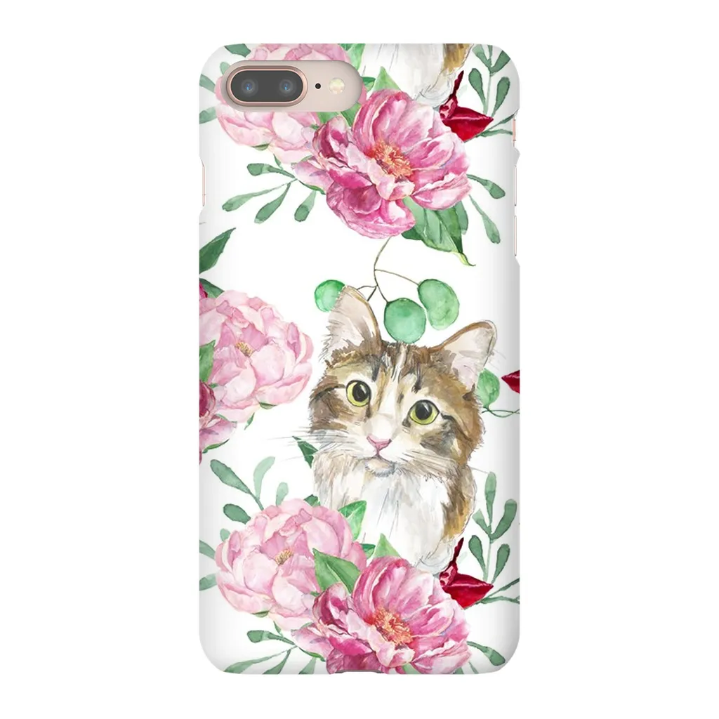 Pink Flower Power Cat Phone Case