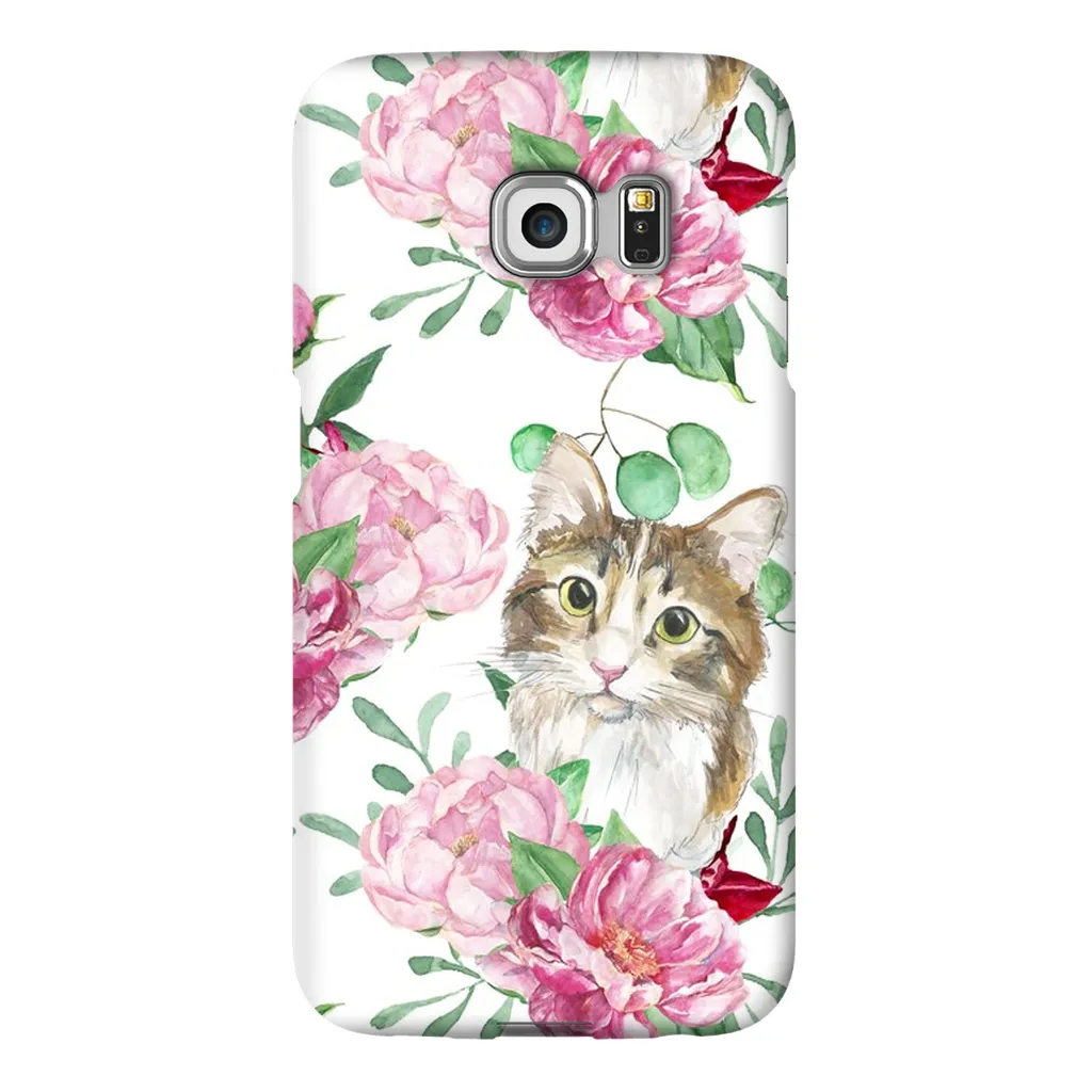 Pink Flower Power Cat Phone Case