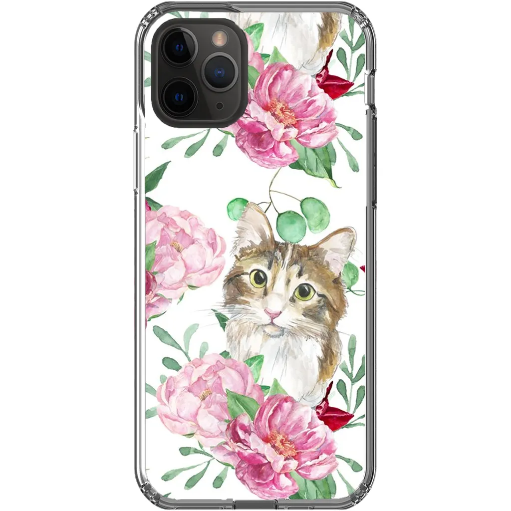 Pink Flower Power Cat Phone Case