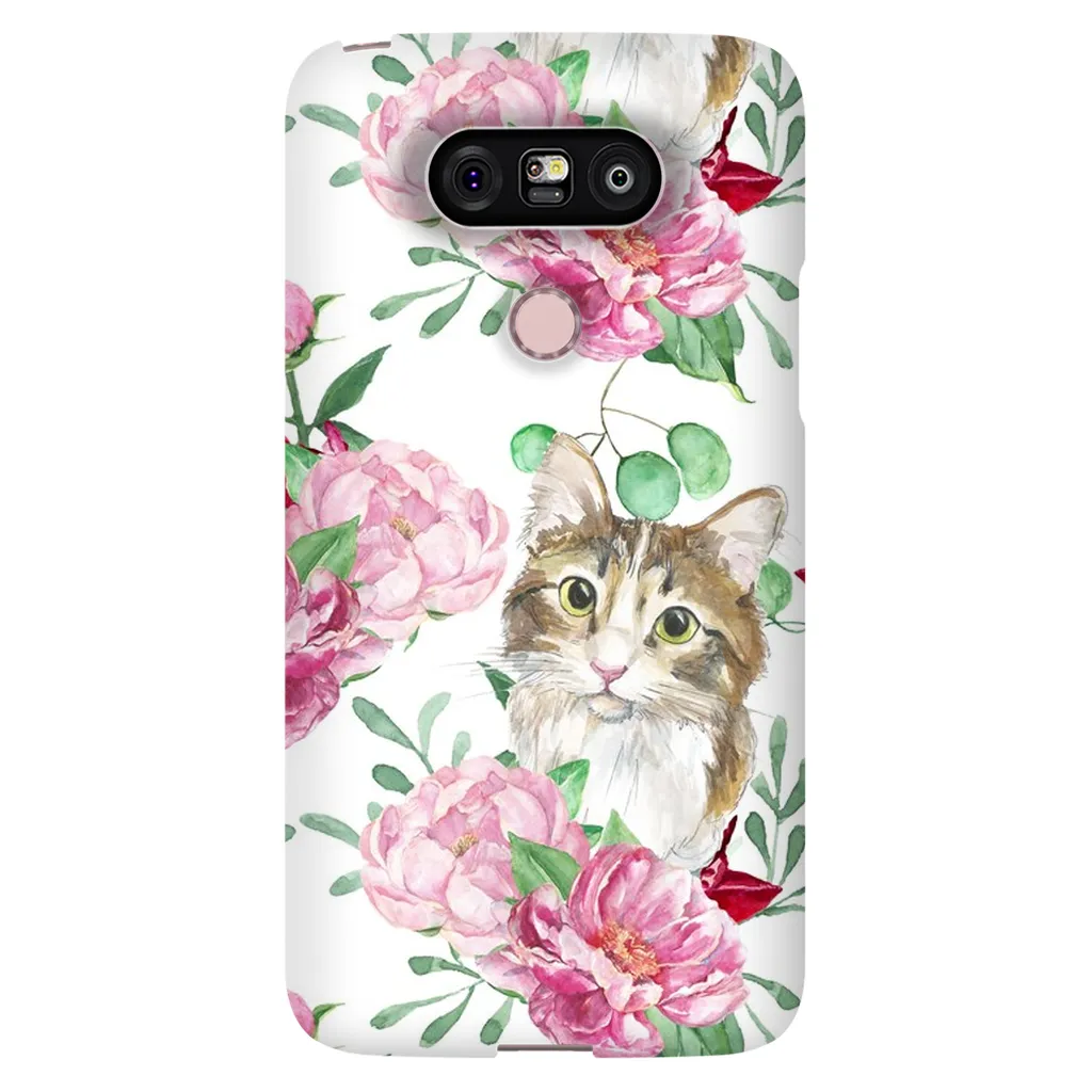 Pink Flower Power Cat Phone Case