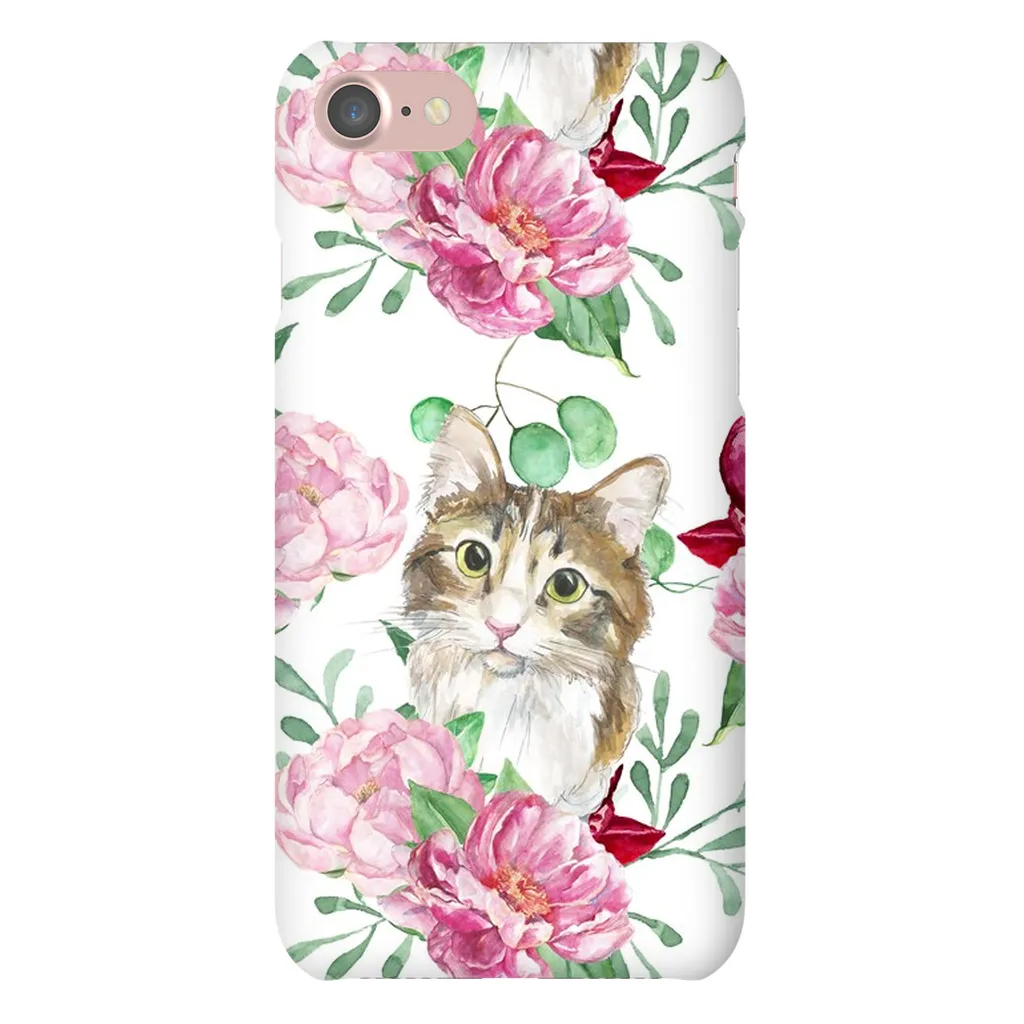 Pink Flower Power Cat Phone Case