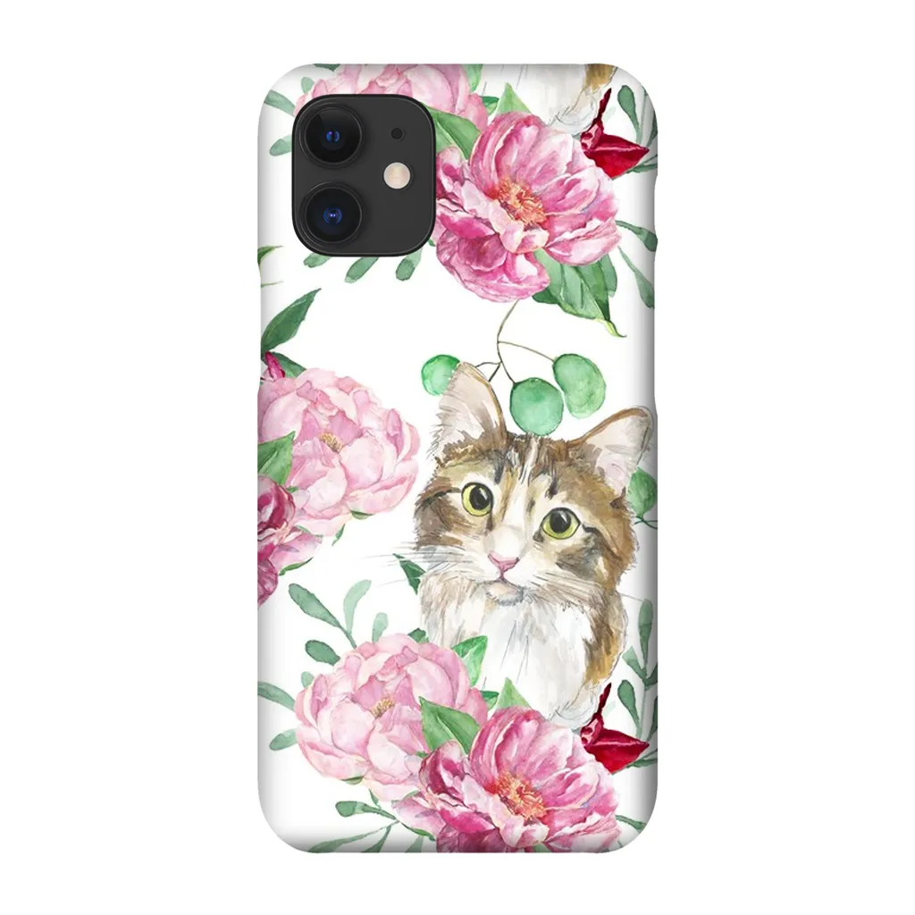 Pink Flower Power Cat Phone Case