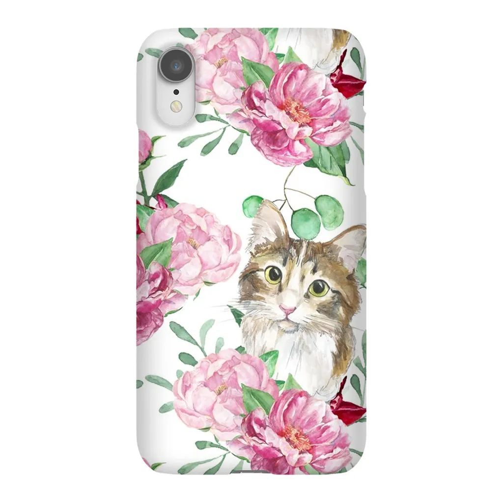 Pink Flower Power Cat Phone Case
