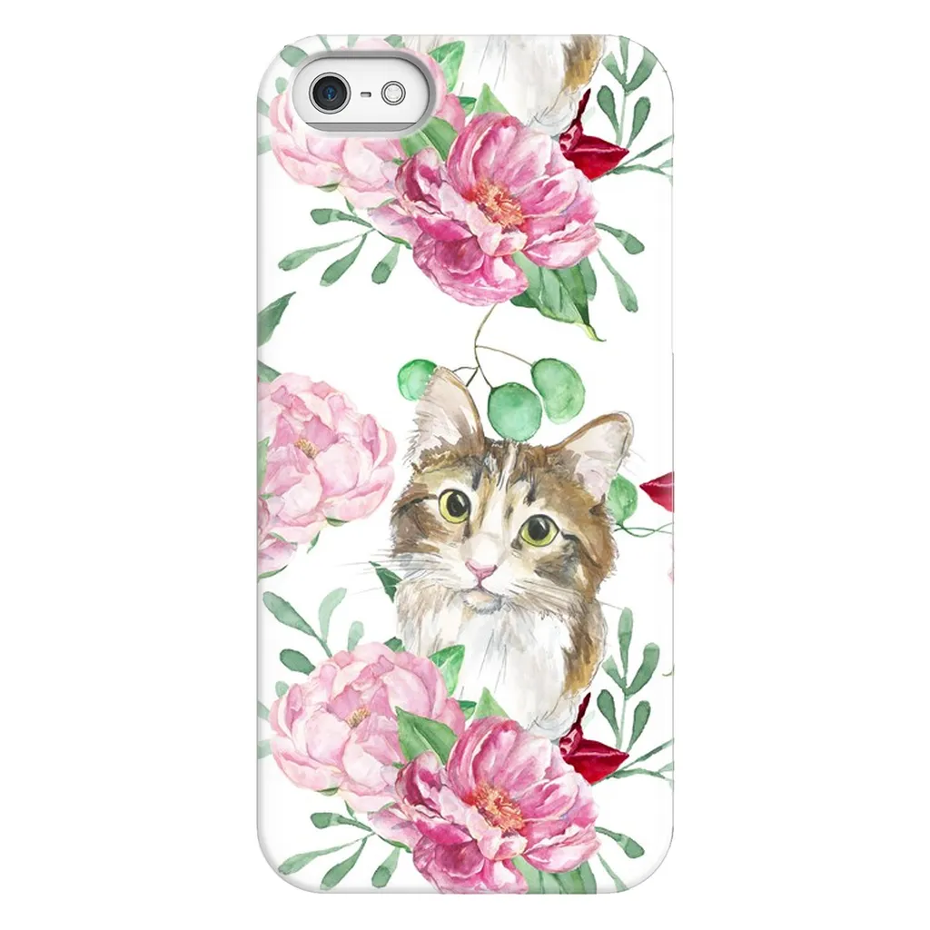 Pink Flower Power Cat Phone Case