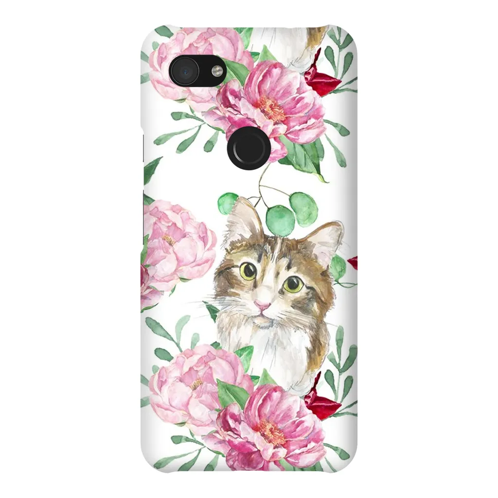 Pink Flower Power Cat Phone Case