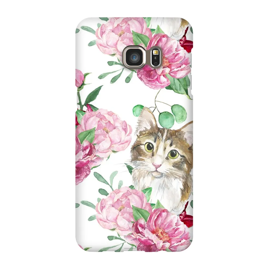 Pink Flower Power Cat Phone Case
