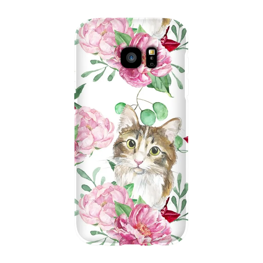 Pink Flower Power Cat Phone Case