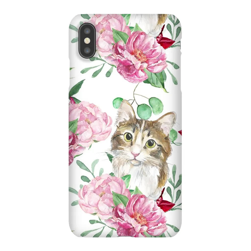 Pink Flower Power Cat Phone Case
