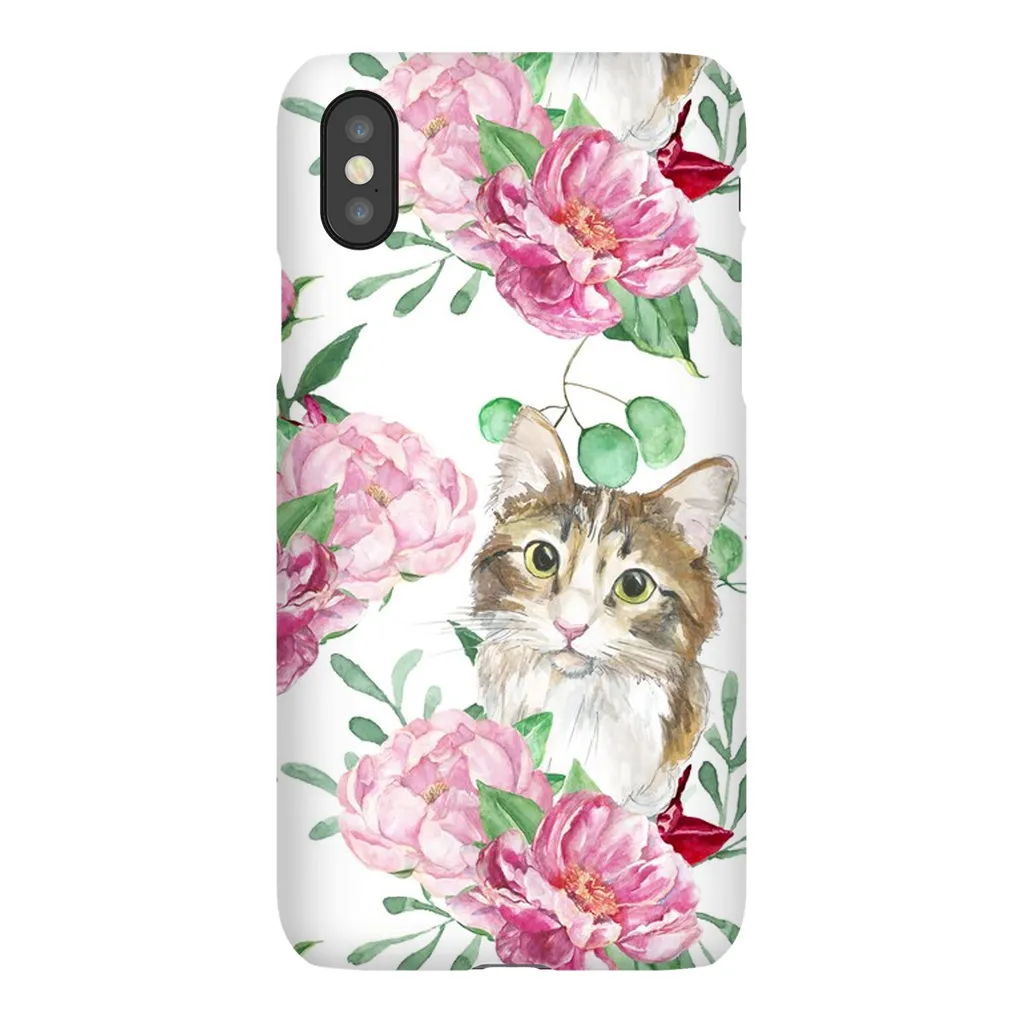 Pink Flower Power Cat Phone Case