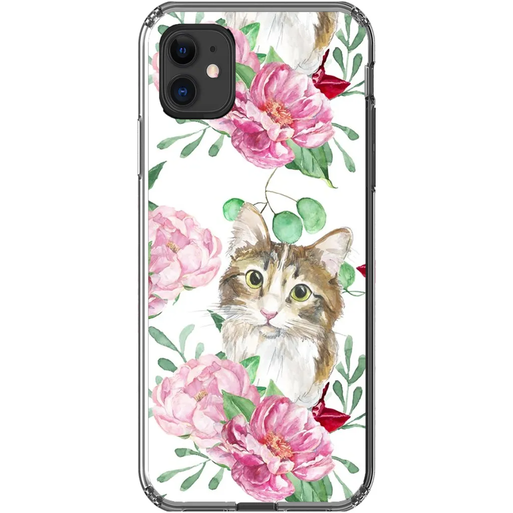 Pink Flower Power Cat Phone Case