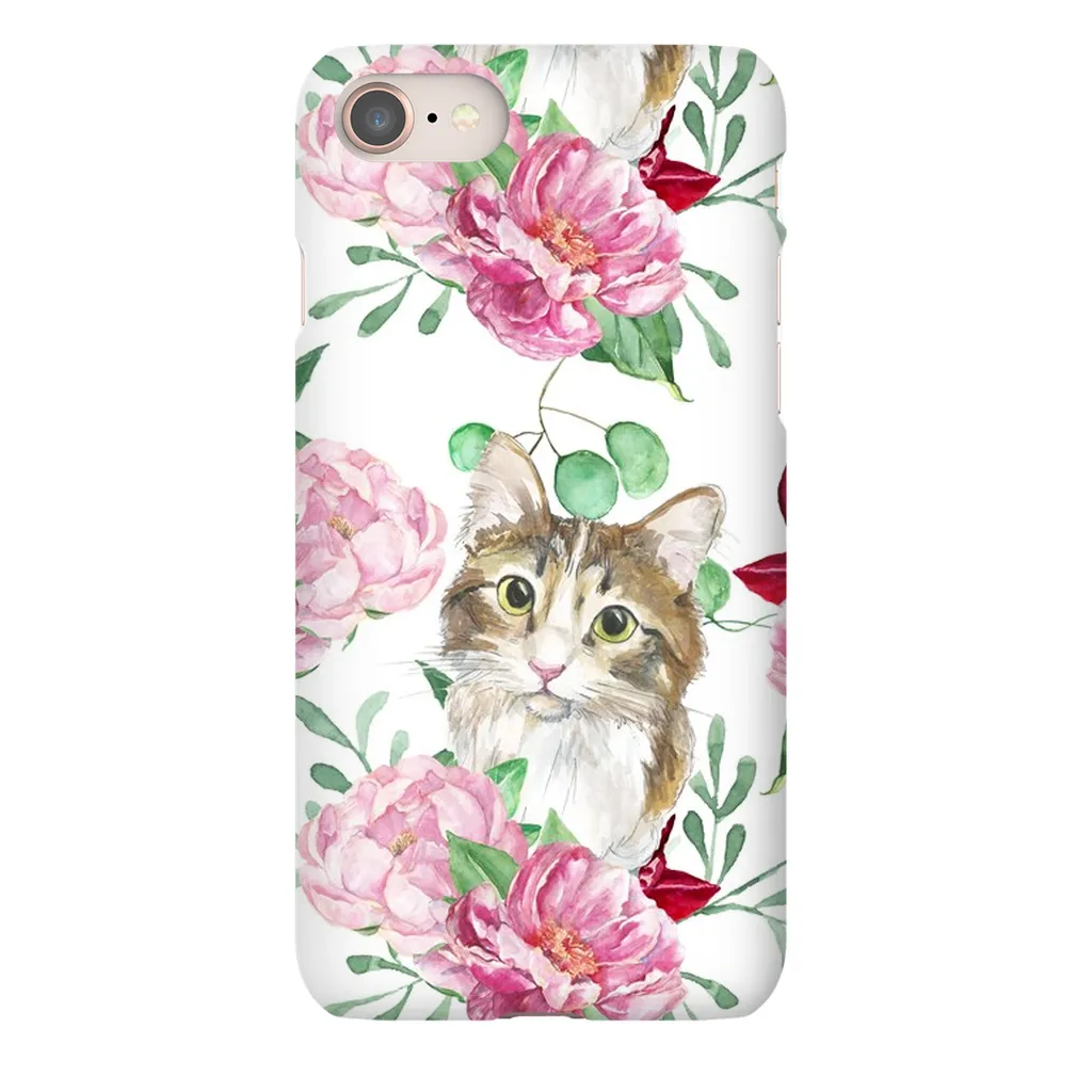 Pink Flower Power Cat Phone Case