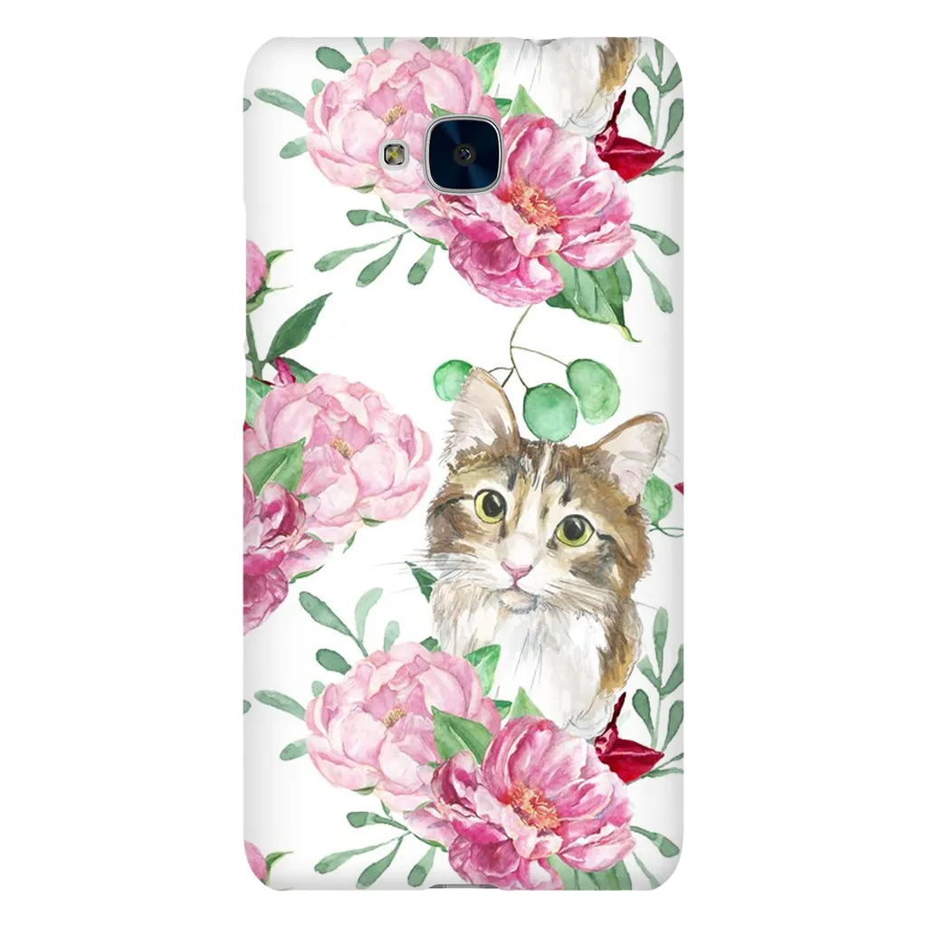 Pink Flower Power Cat Phone Case