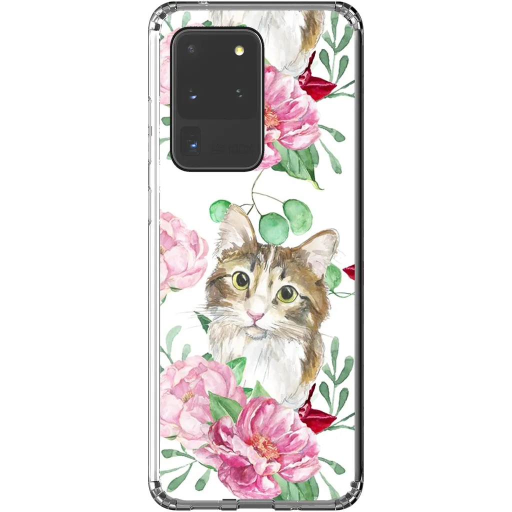 Pink Flower Power Cat Phone Case