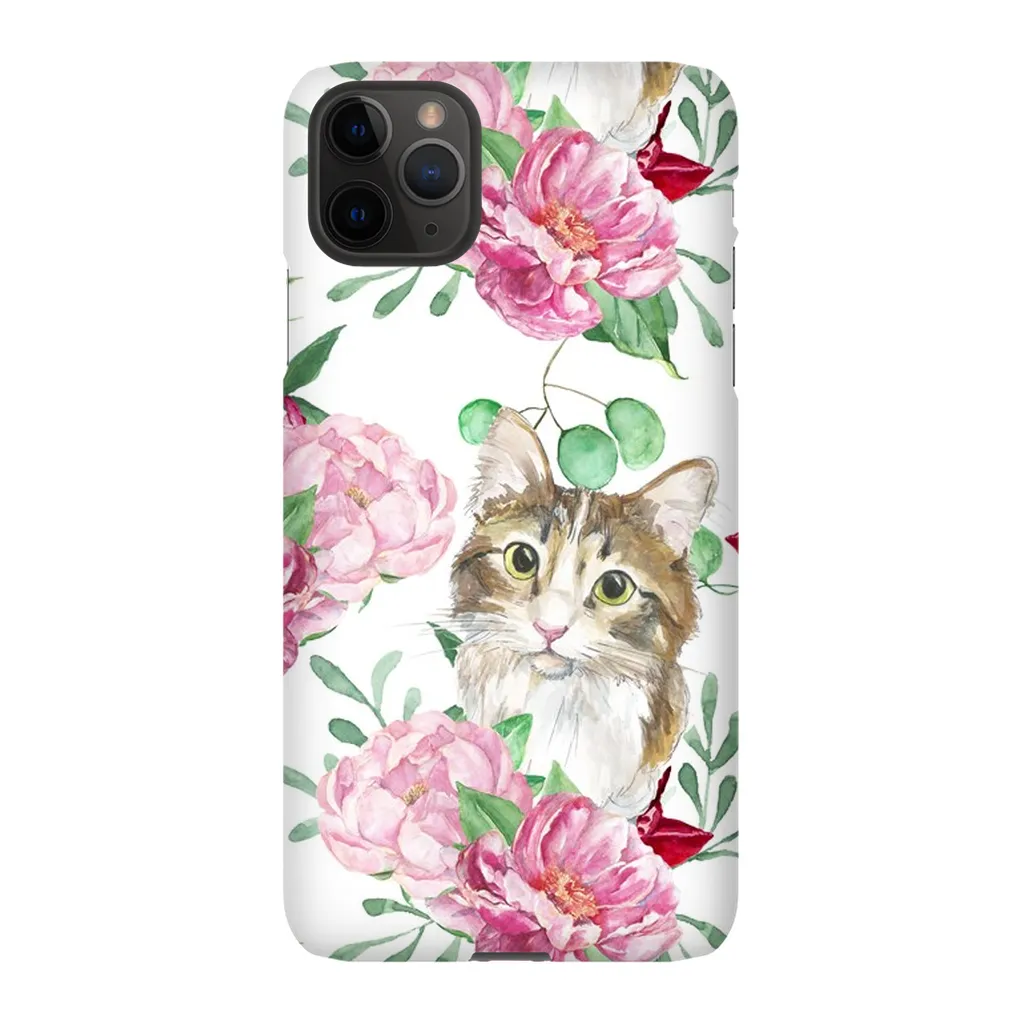 Pink Flower Power Cat Phone Case