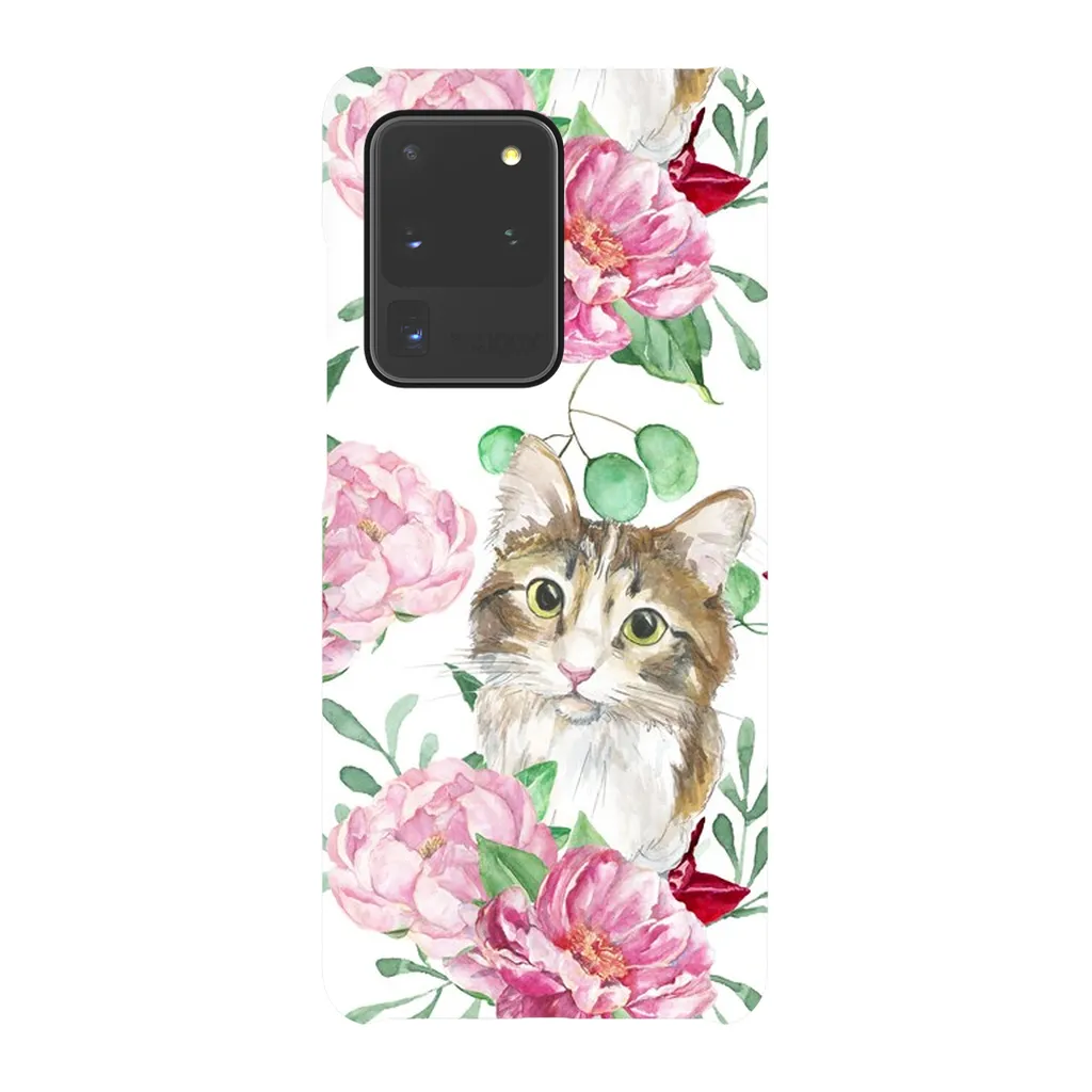 Pink Flower Power Cat Phone Case