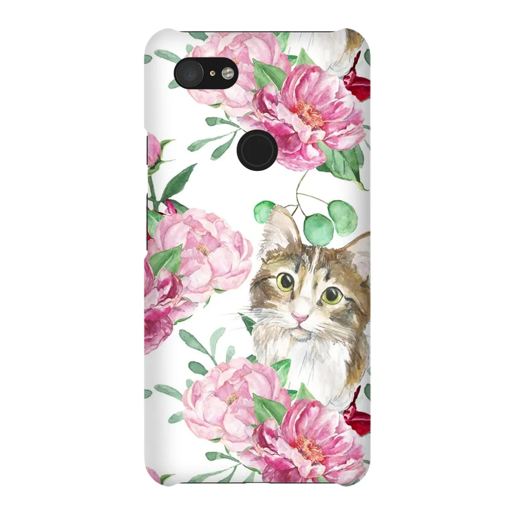 Pink Flower Power Cat Phone Case