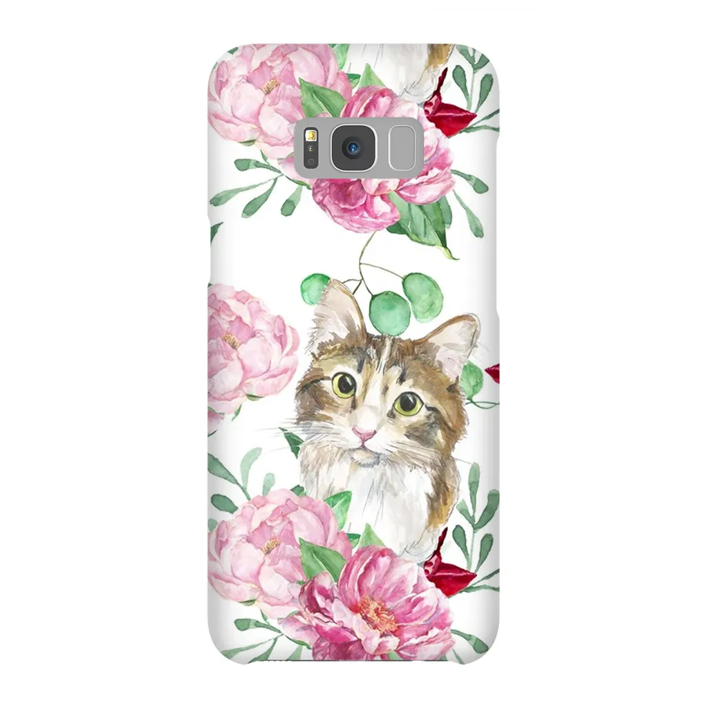 Pink Flower Power Cat Phone Case