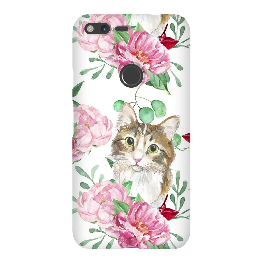 Pink Flower Power Cat Phone Case
