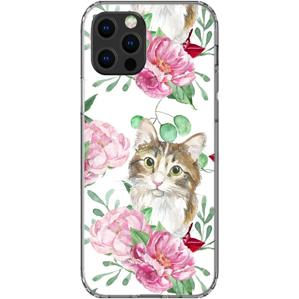 Pink Flower Power Cat Phone Case