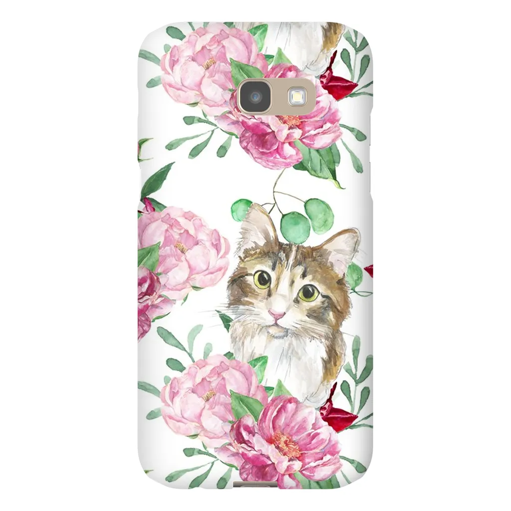Pink Flower Power Cat Phone Case