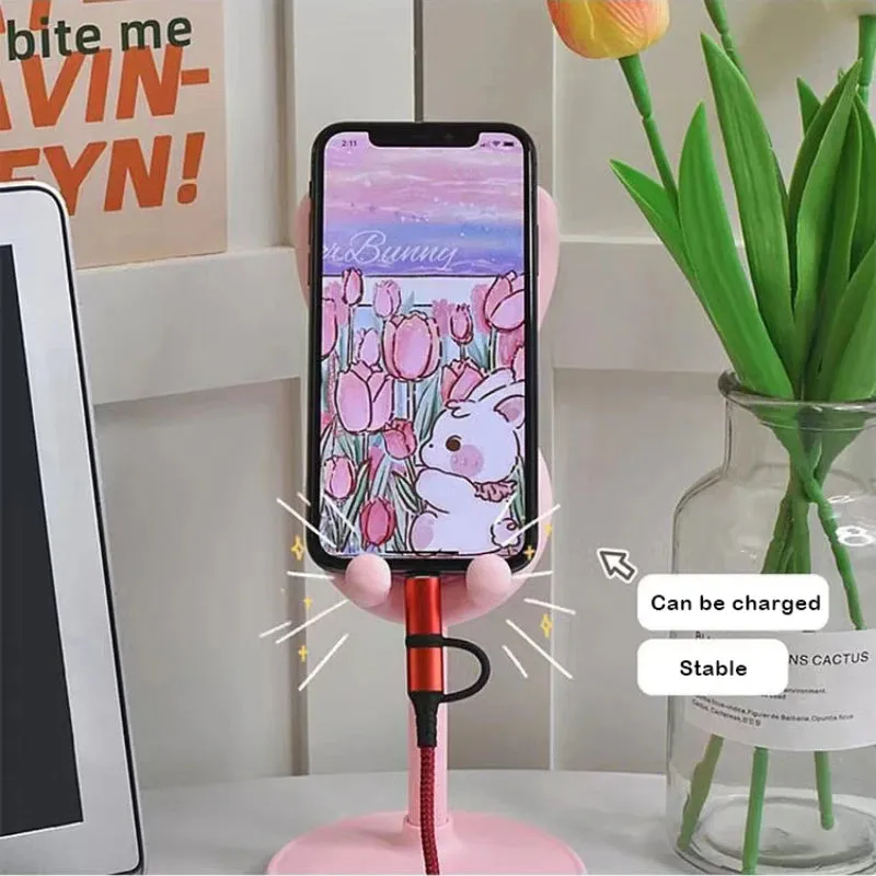 Pink Rabbit Phone Holder Stand for iPhone and Samsung