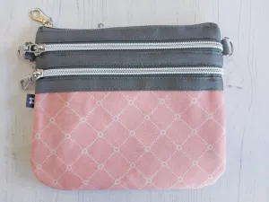 Pink Sorbet 3 Zip Pouch Bag