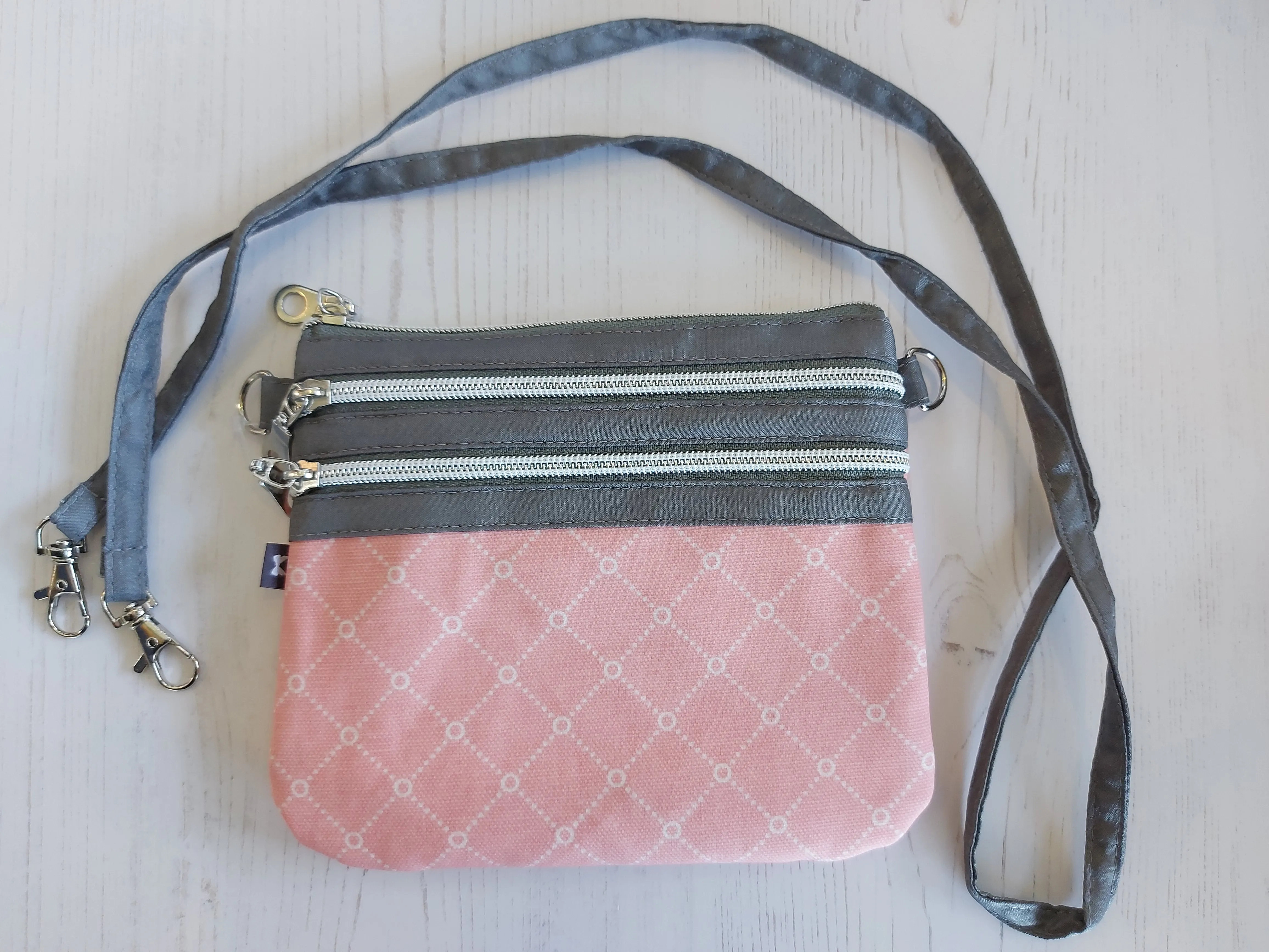 Pink Sorbet 3 Zip Pouch Bag