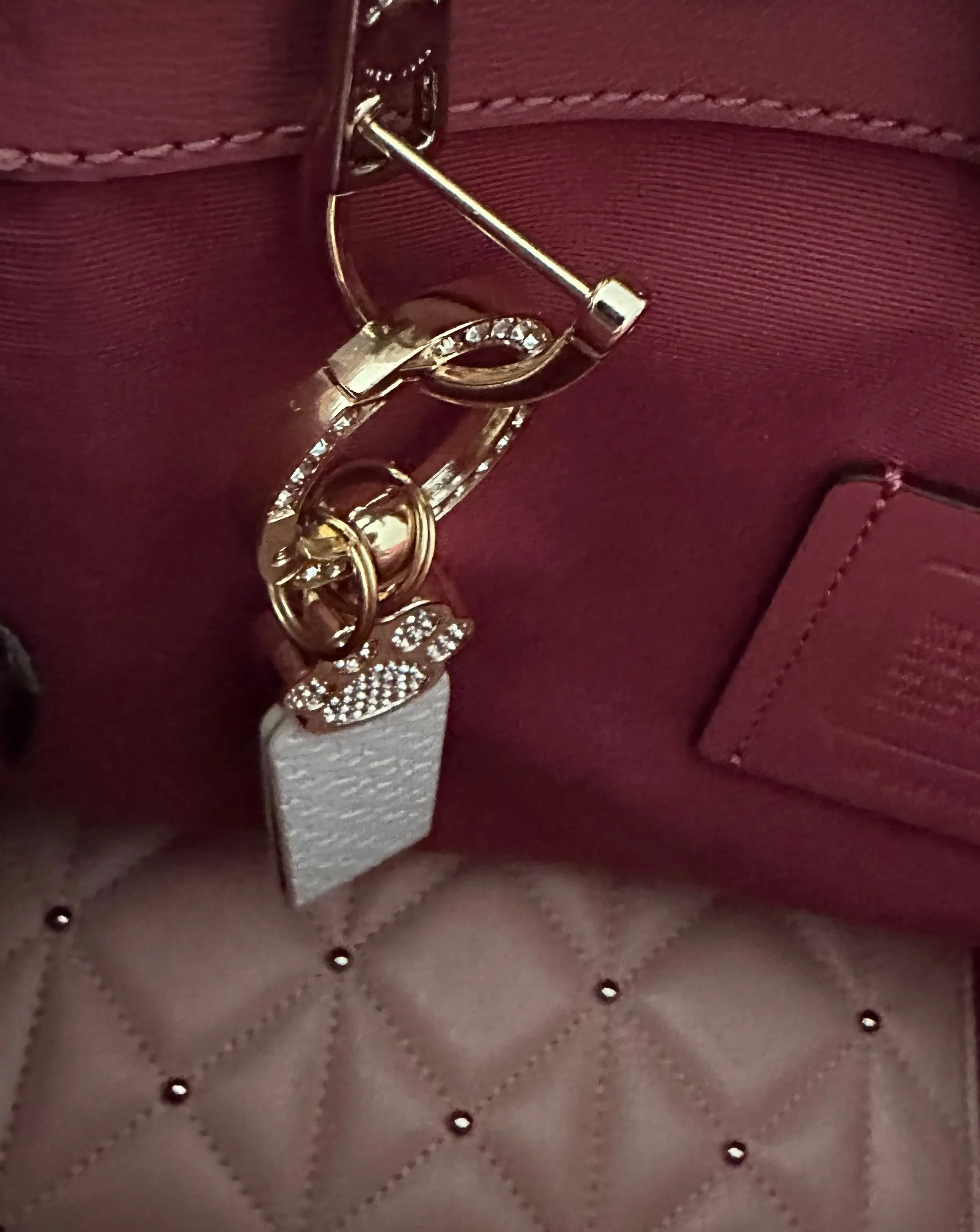 Pink With Rose Gold Pawprint Keychain