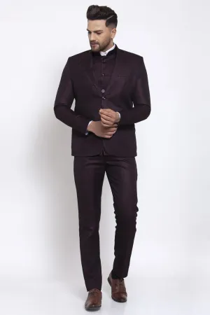 Poly Blend Brown Three Piece Suit