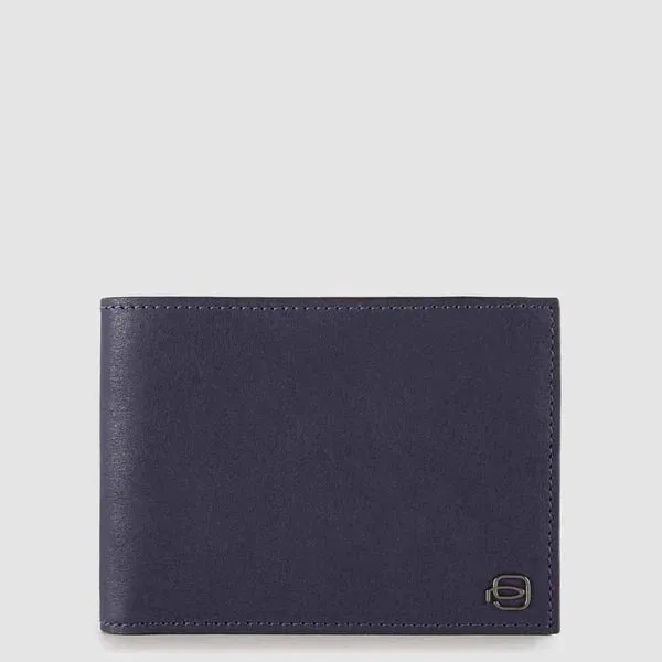 Portafoglio da Uomo Piquadro in Pelle con Portamonete Black Square Blu Oceano