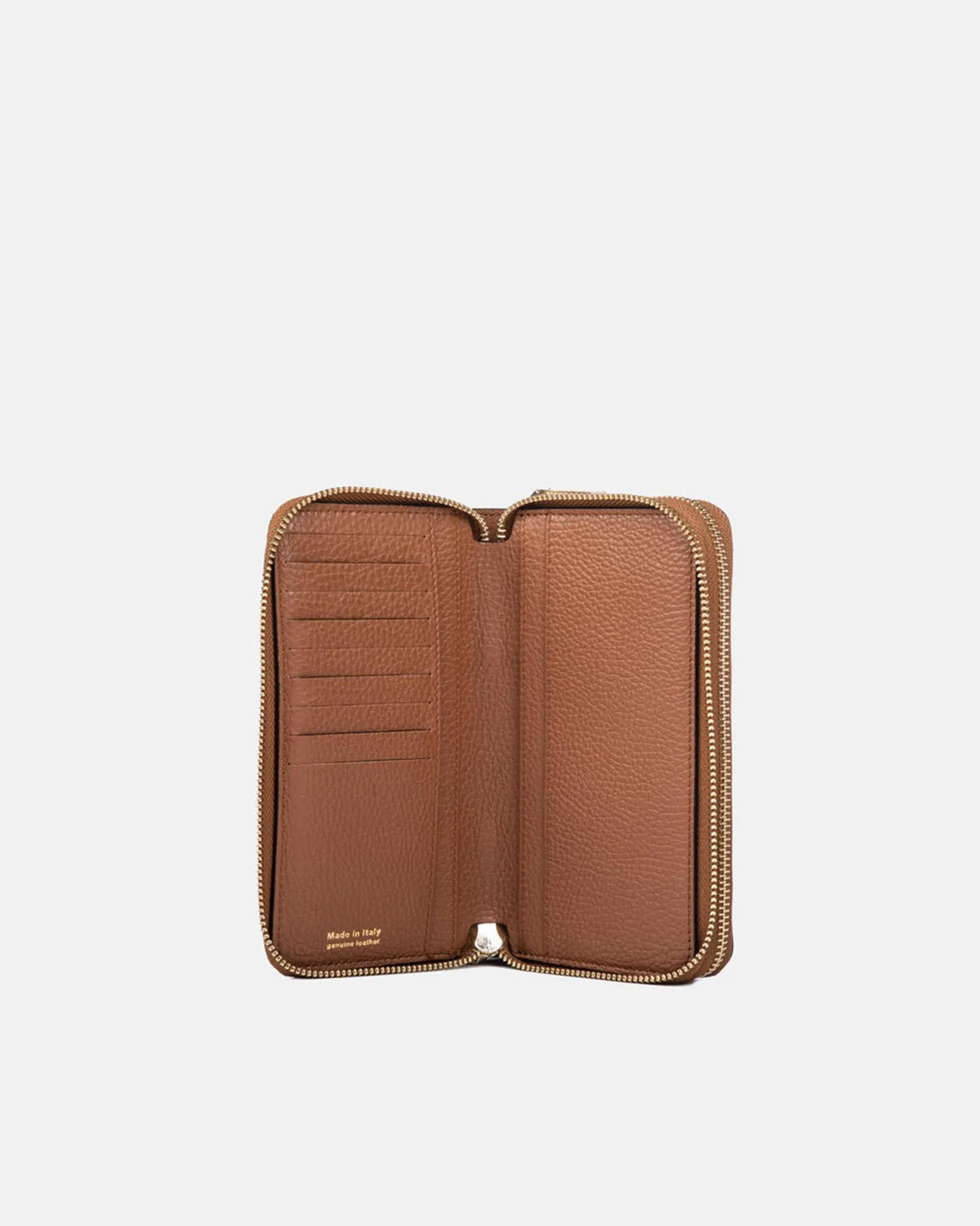PORTAFOGLIO DOPPIO ZIP AROUND - CARAMEL