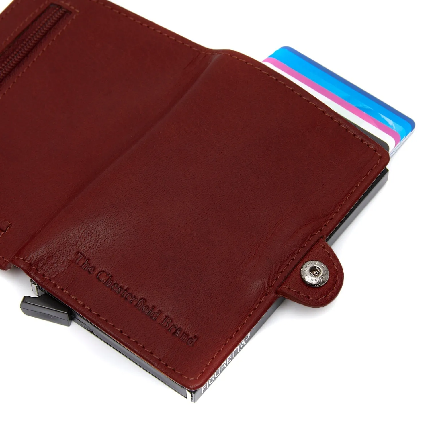 Porte-cartes en cuir - The Chesterfield Brand Baldwin rouge bordeaux
