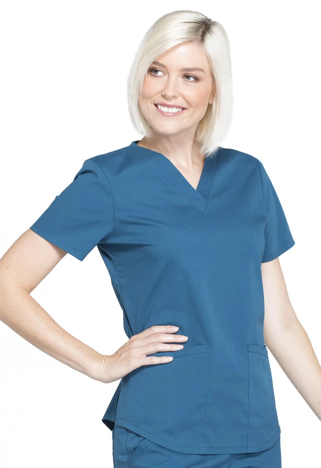 Professionals WW665 V-Neck Top Caribbean Blue