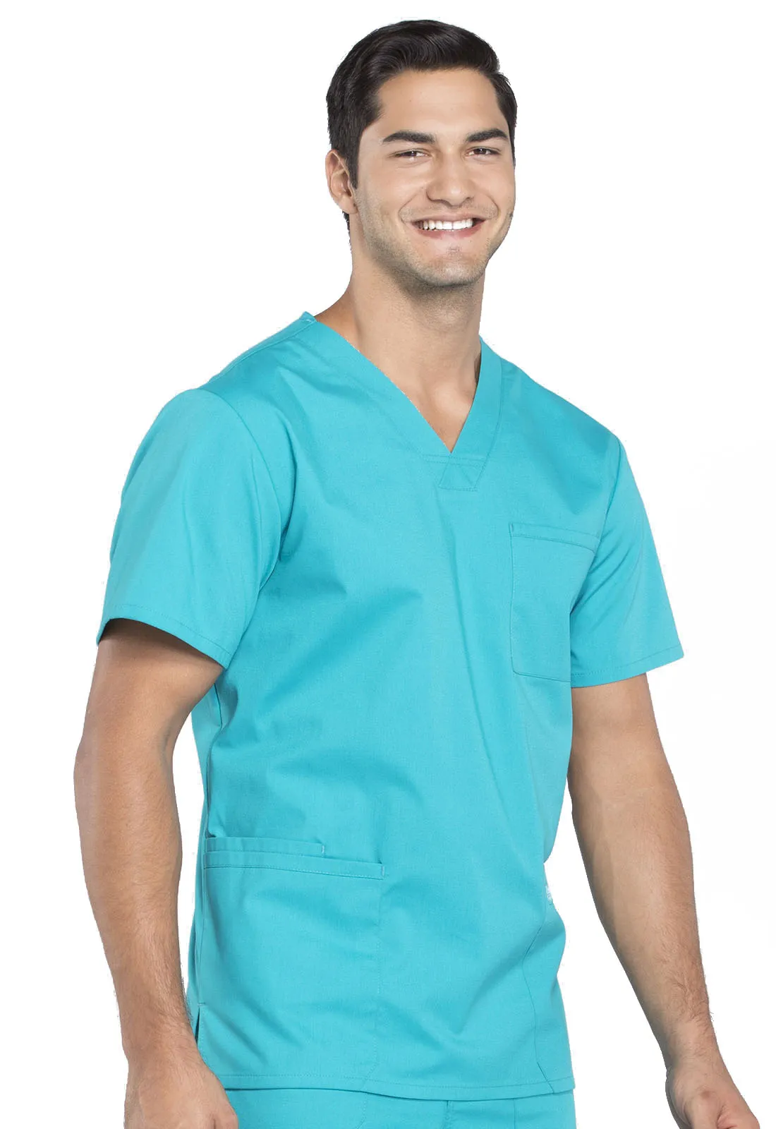 Professionals WW695 Men's V-Neck Top Teal Blue