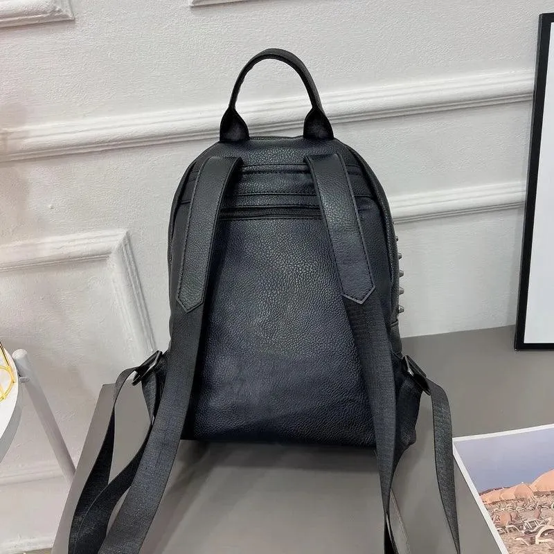Punk Skull Faux Leather Backpack