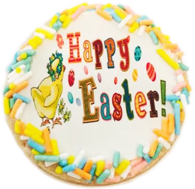 "Happy Easter" Sugar Cookies With Sprinkles