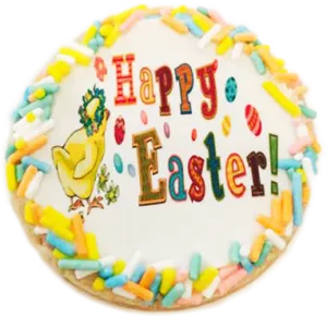 "Happy Easter" Sugar Cookies With Sprinkles
