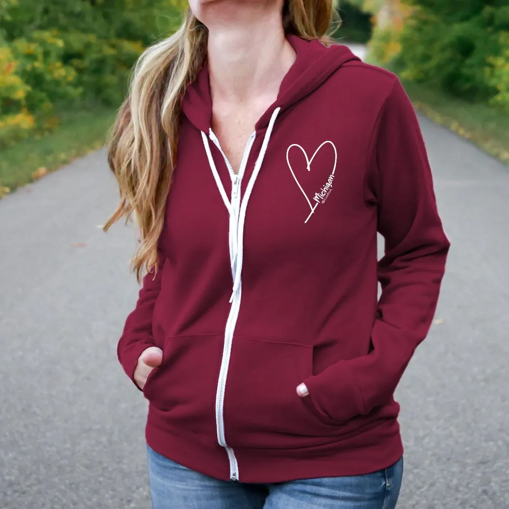 "Little Love" Relaxed Fit Angel Fleece Full Zip Unisex Hoodie