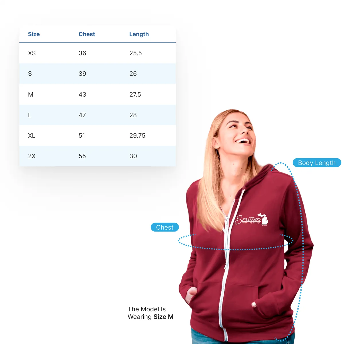 "Little Love" Relaxed Fit Angel Fleece Full Zip Unisex Hoodie